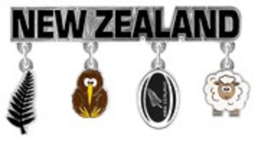 NZ Metal Charm Magnet Rugby