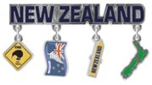 NZ Metal Charm Magnet Flag