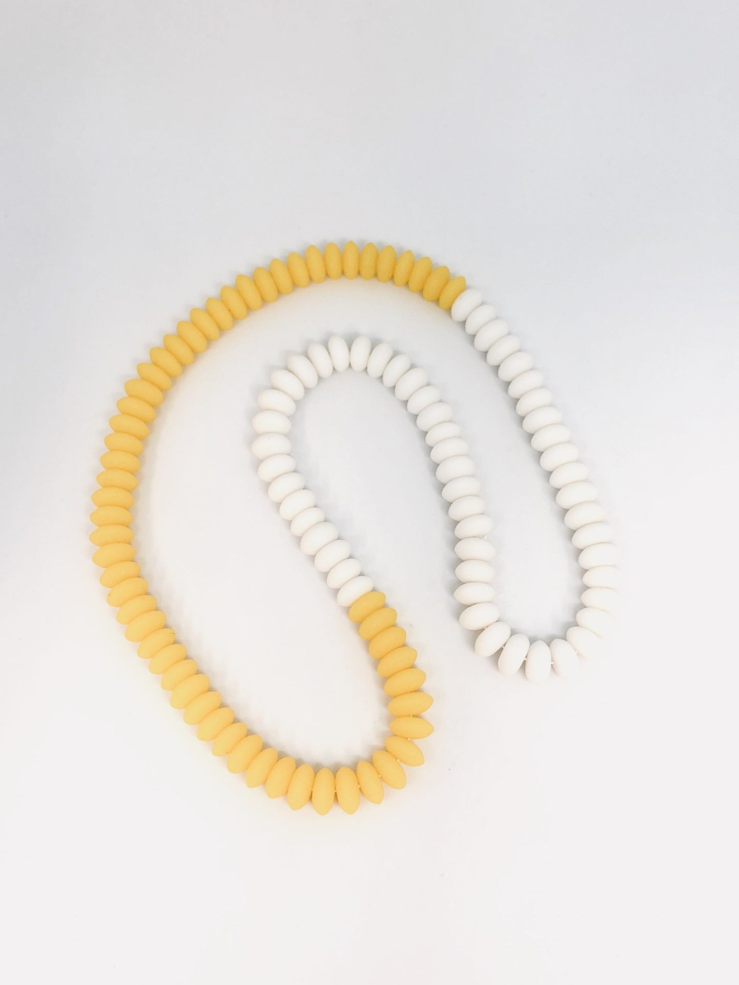Chunky Resin Necklace - Yellow & White
