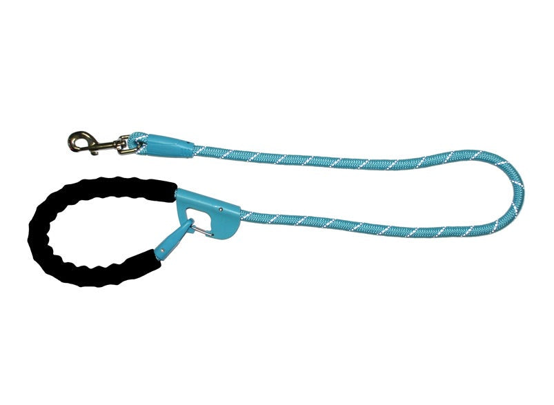 Hot Dog Snap and Stay Leash Aqua