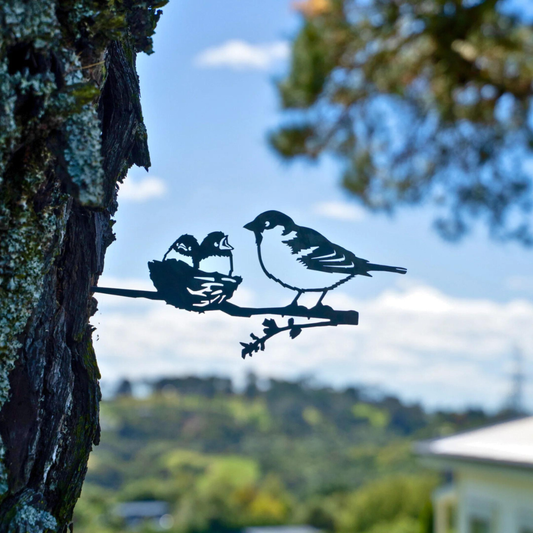Sparrow & Chicks Metalbird Spike