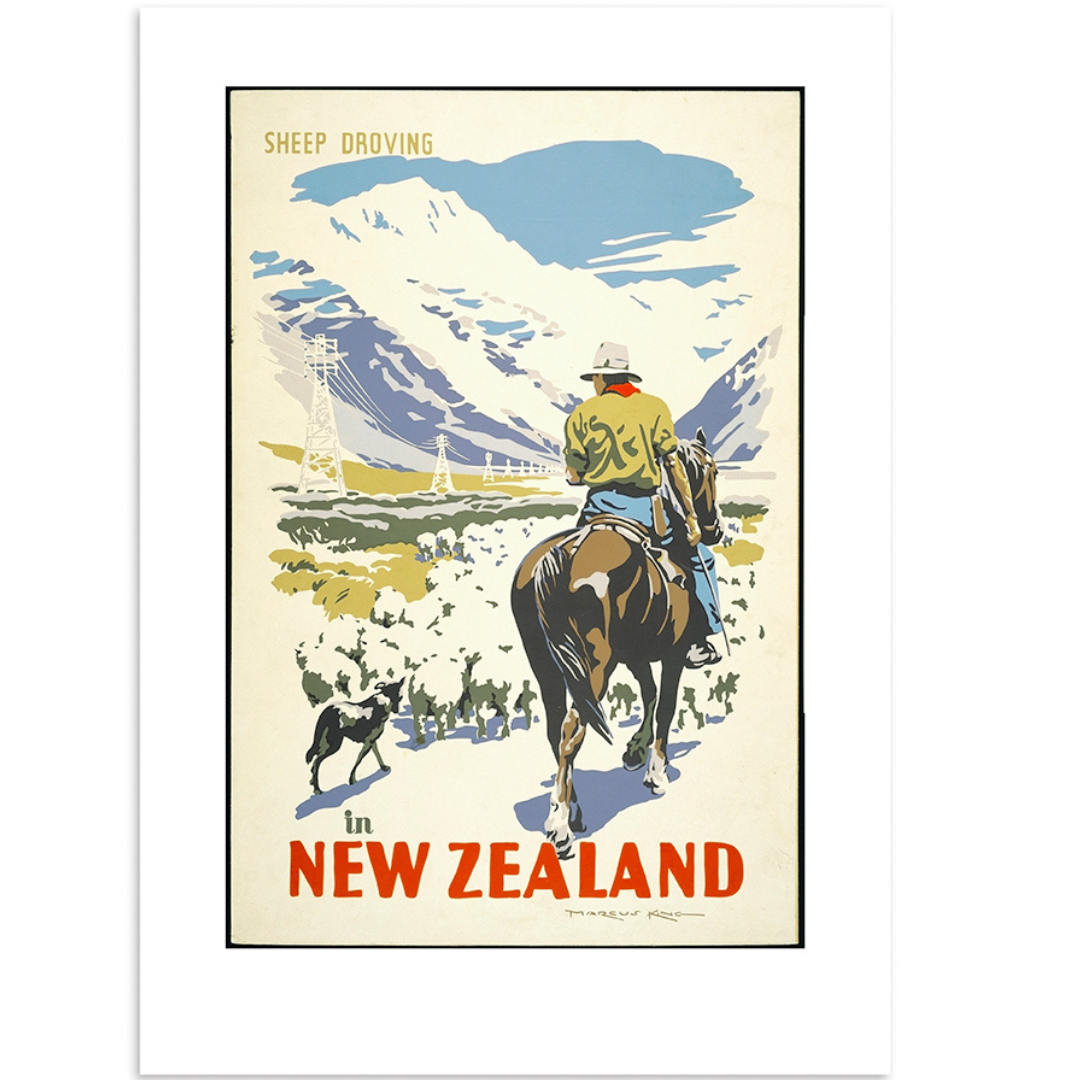 Sheep Droving Vintage Tourism Print