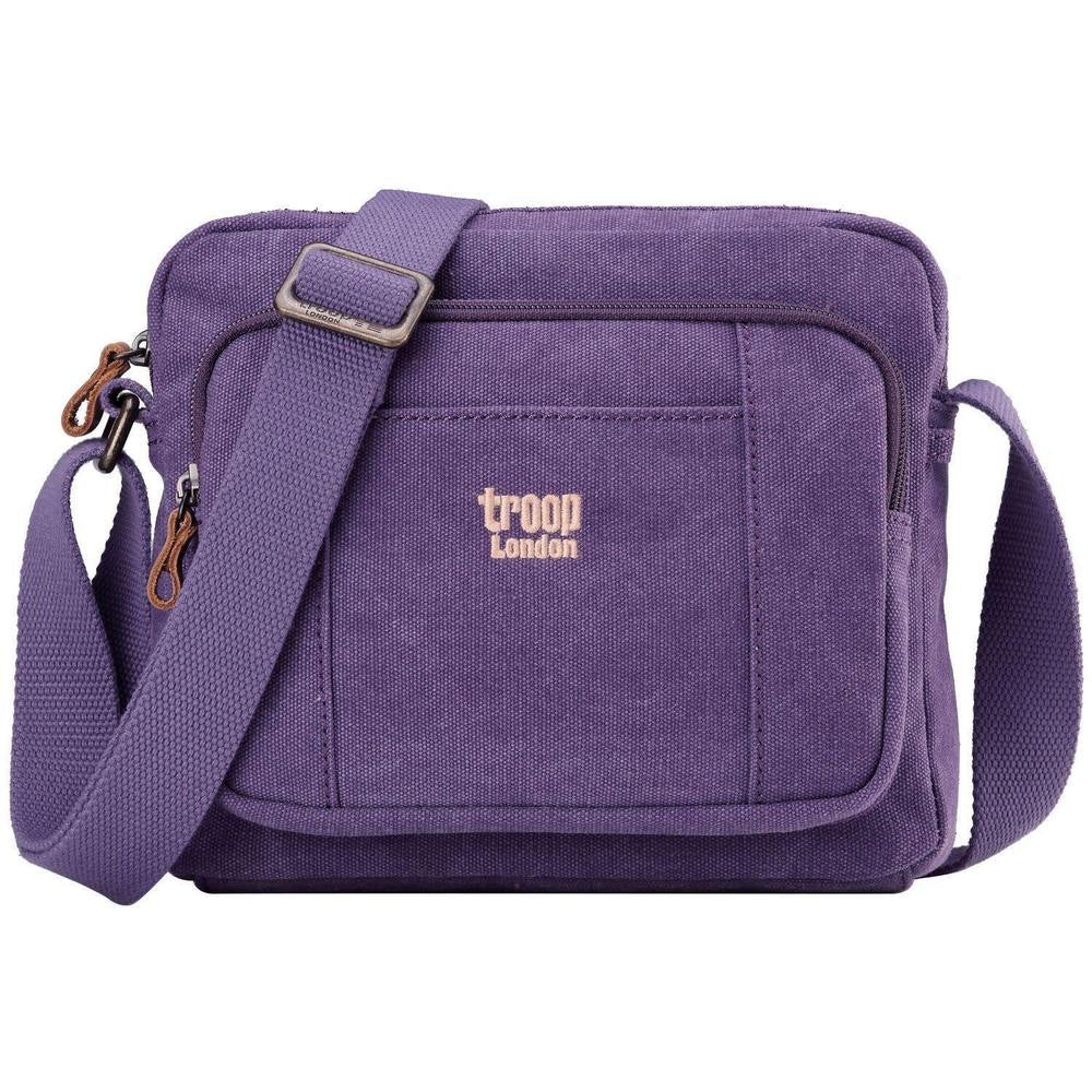 Classic Square Canvas Cross Body Bag - Purple