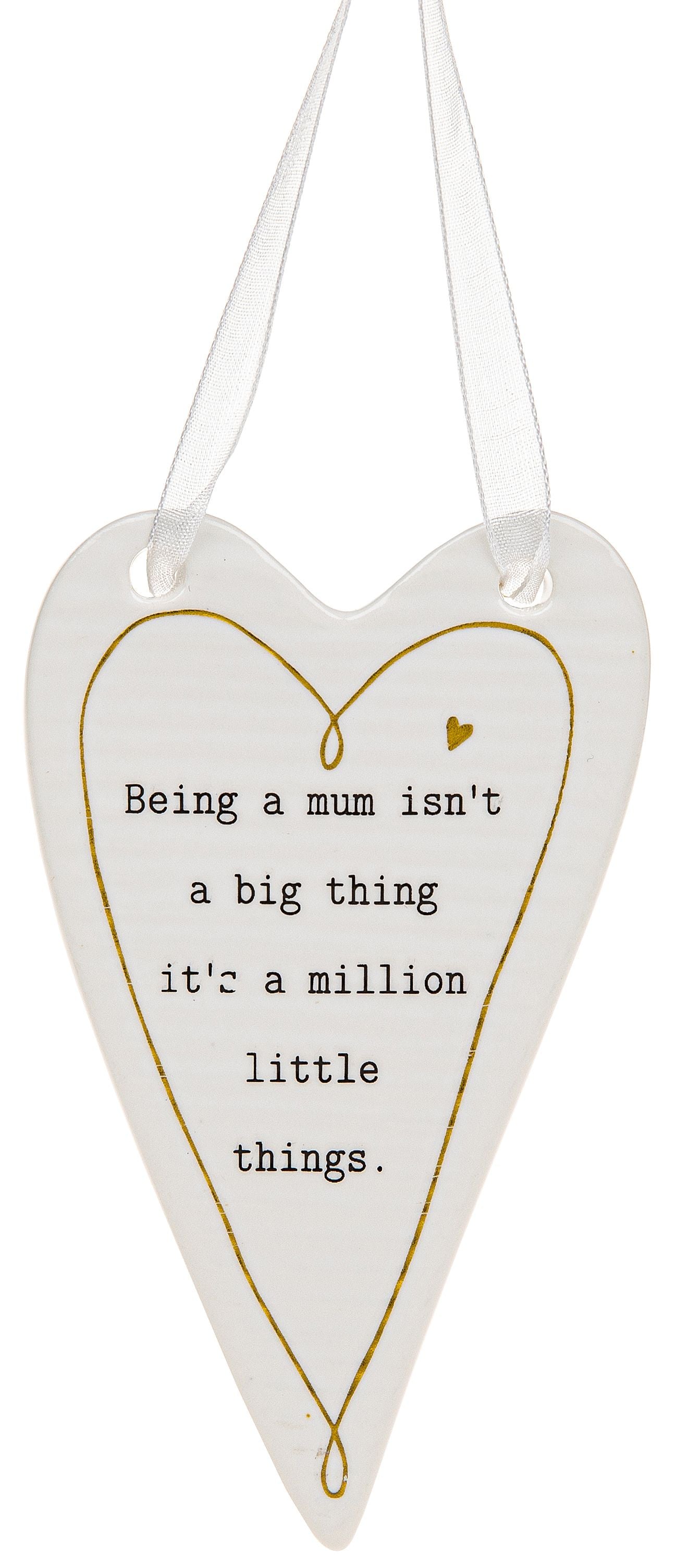 Ceramic Heart Plaque - Being a Mum