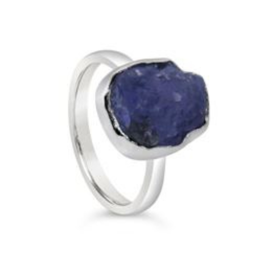 Tanzanite Bezel Set Sterling Silver Ring