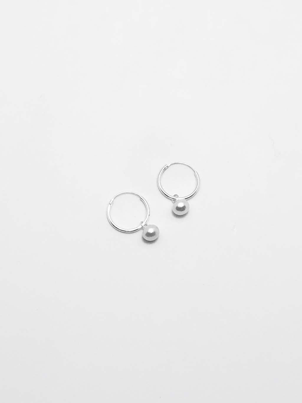 Sterling Silver Earrings - Pearl Sleeper