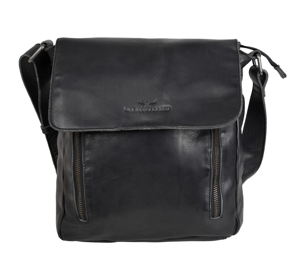 Cooper Leather Body Bag - Riley Black