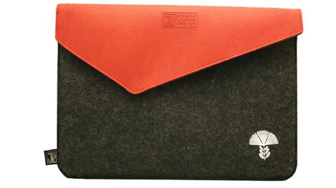 Ecofelt Laptop Bag - Pohutukawa - Charcoal & Red
