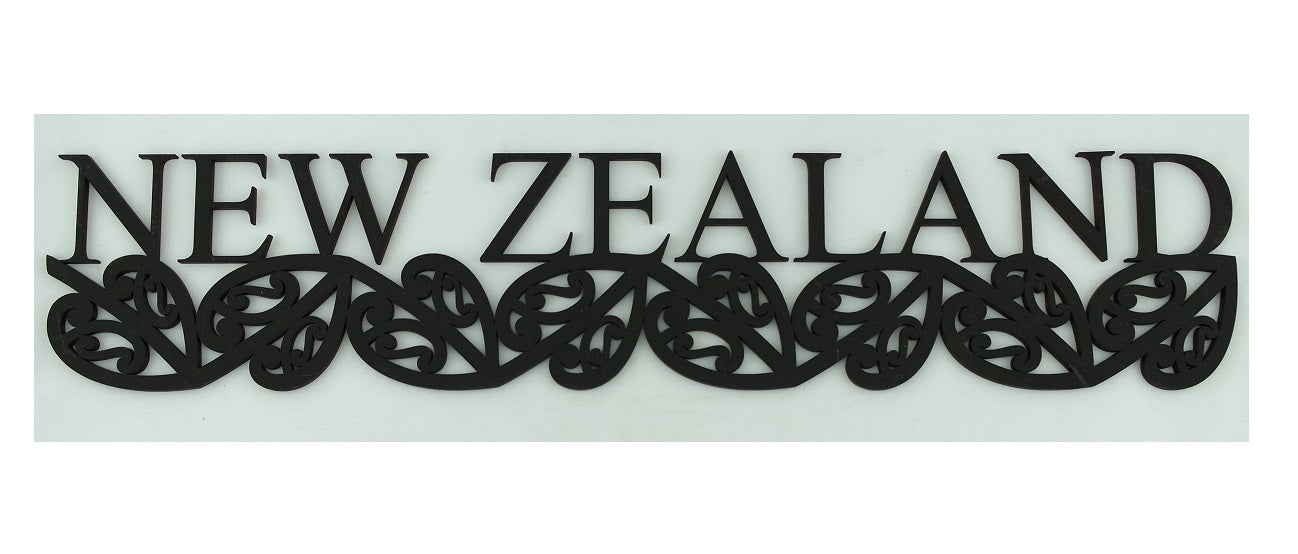 New Zealand Word Art - Black