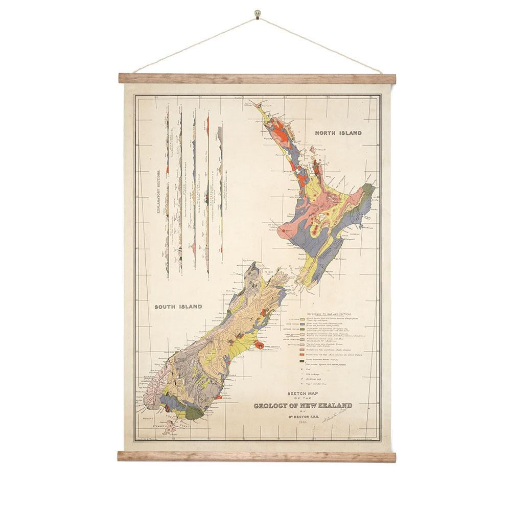 Geology of New Zealand Canvas  Wall Chart