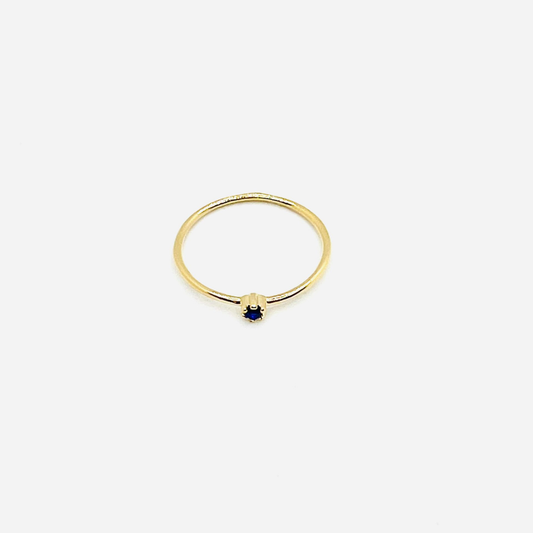 18k French Gold Petite Sapphire Ring