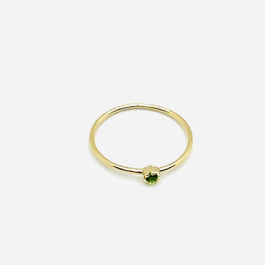 18k French Gold Petite Emerald Ring