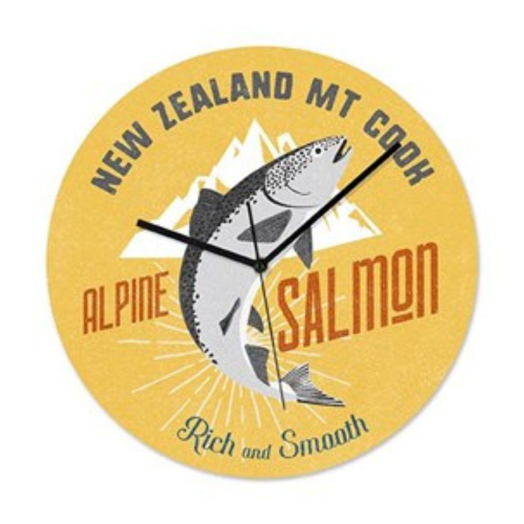 New Zealand Salmon Frameless Clock